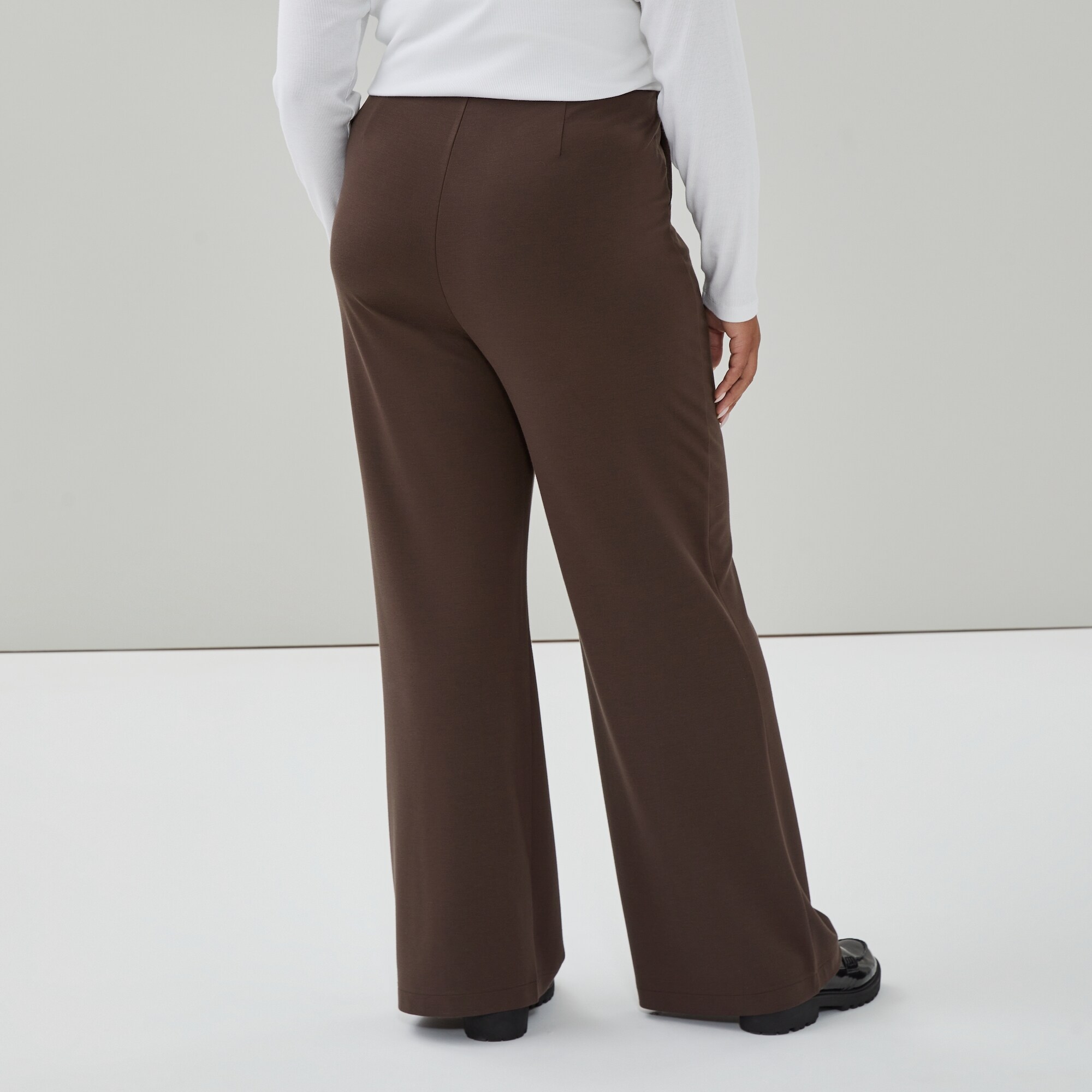 Pantalon à jambe large en point de Rome Femmes+