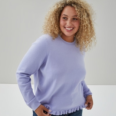 Women+ Ruffled Hem Sweater - Lavender