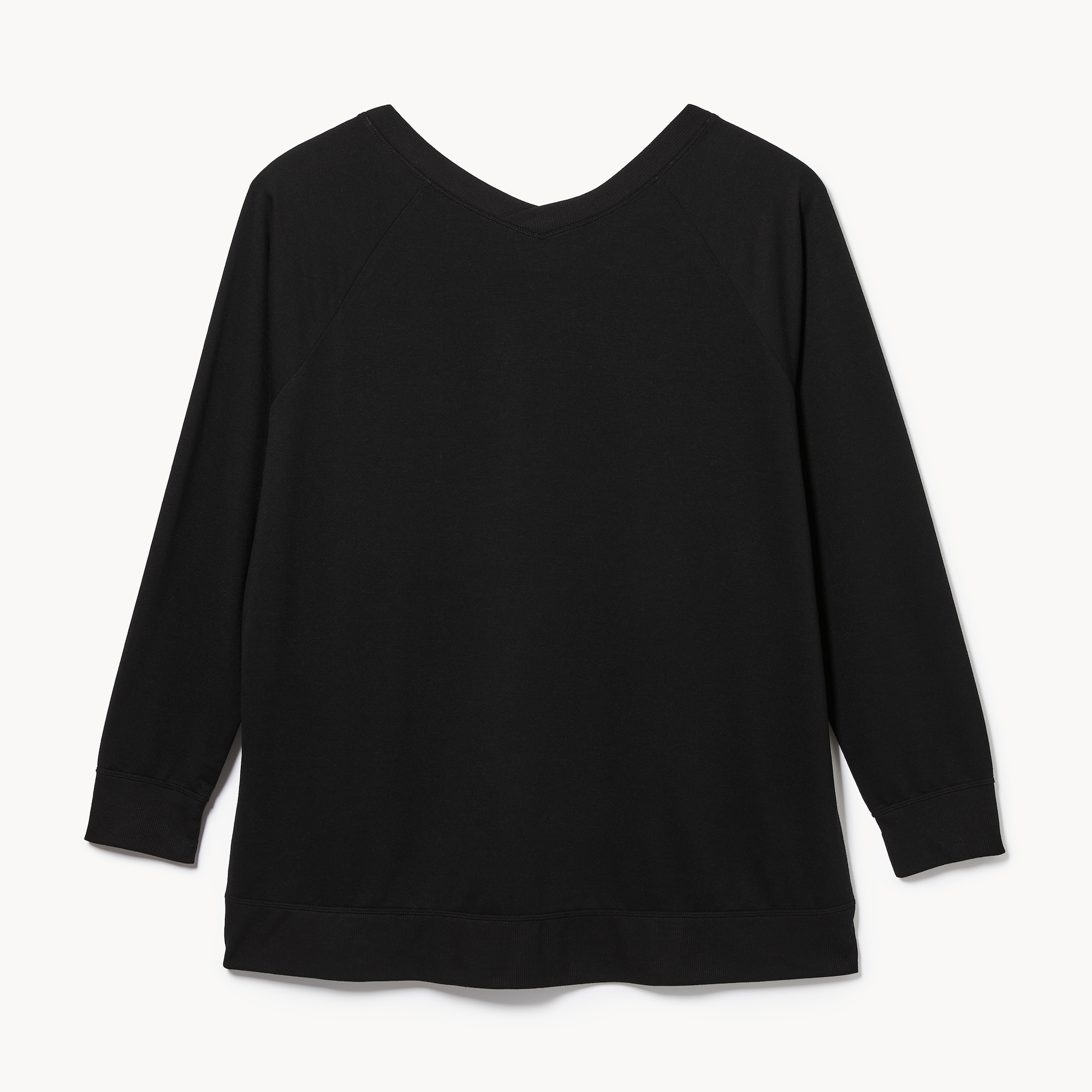 Women+ Micro French Terry Double V-Neck Sweatshirt