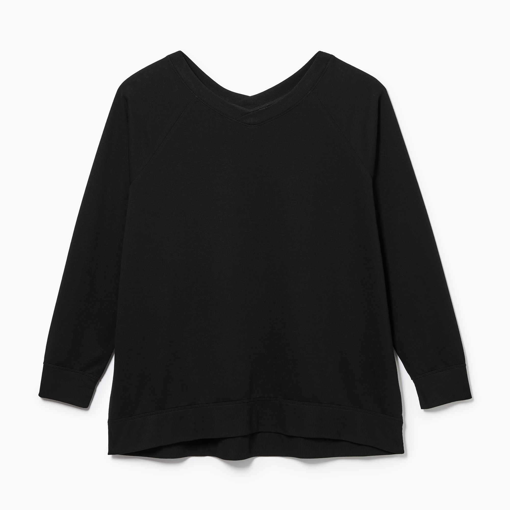 Women+ Micro French Terry Double V-Neck Sweatshirt