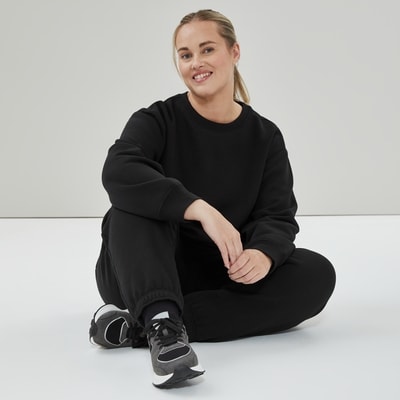 Women+ CozyFleece Crewneck Sweatshirt - Black