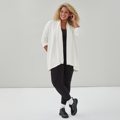 Cardigan sport en ratine bouclée Femmes+ - Crème