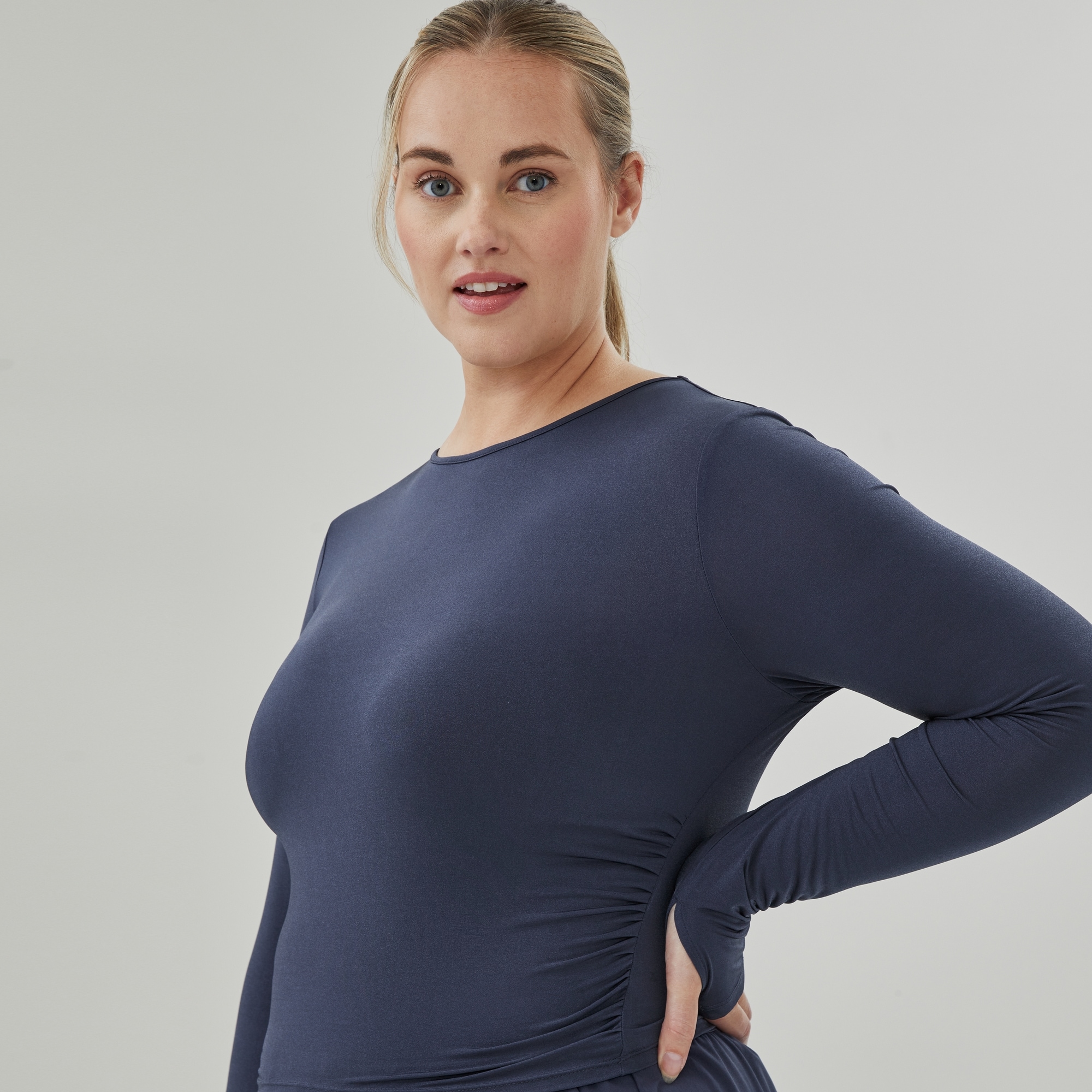 Women+ Alessia Long Sleeve Top in Dark Navy from Joe Fresh