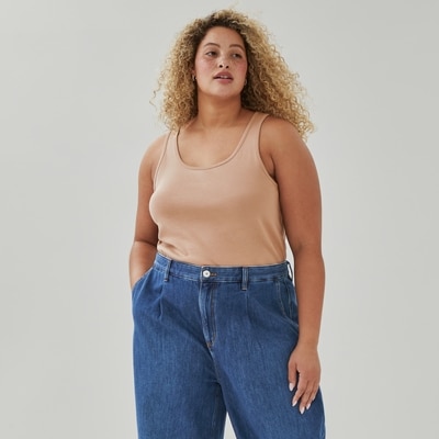 Cami essentielle en coton biologique Femmes+ - Brun Pâle