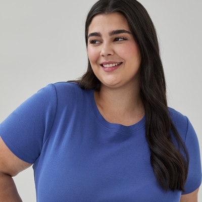 T-shirt essentiel en coton biologique Femmes+ - Bleu Vif