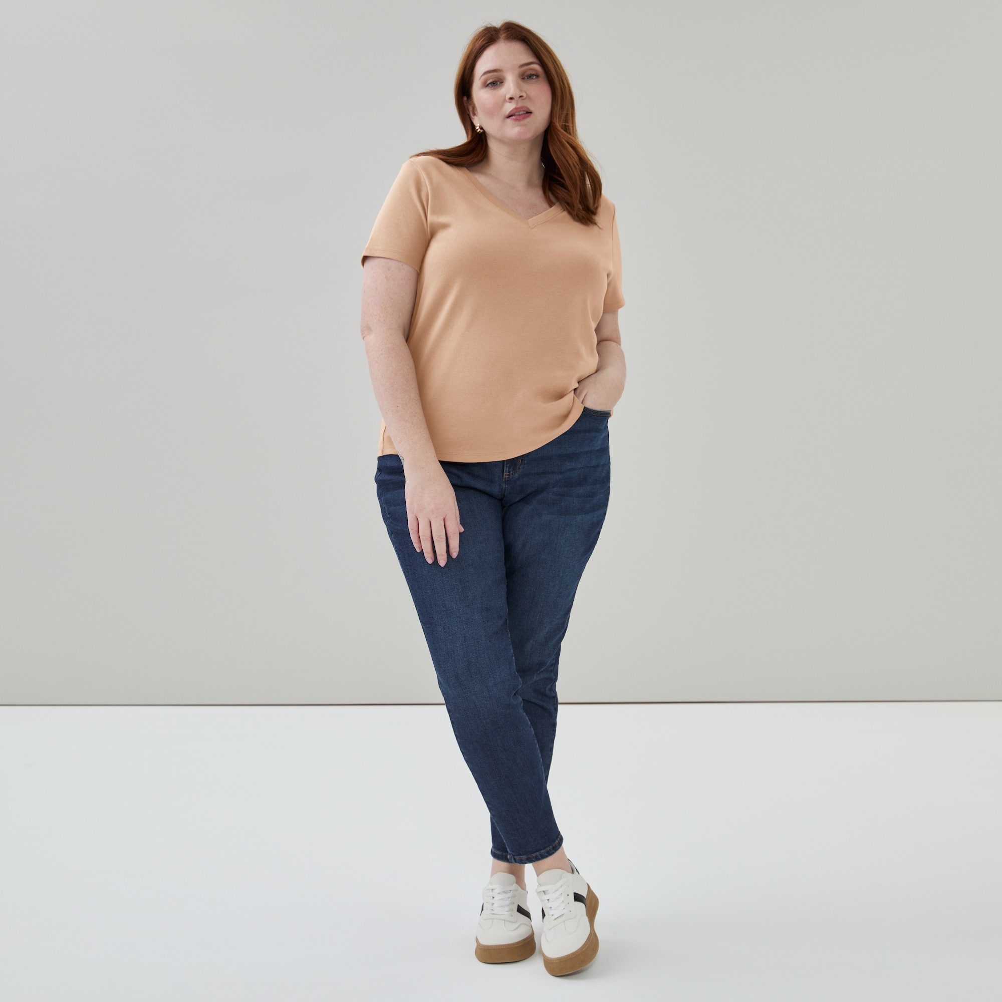 Women+ Essential Organic Cotton V-Neck T-Shirt