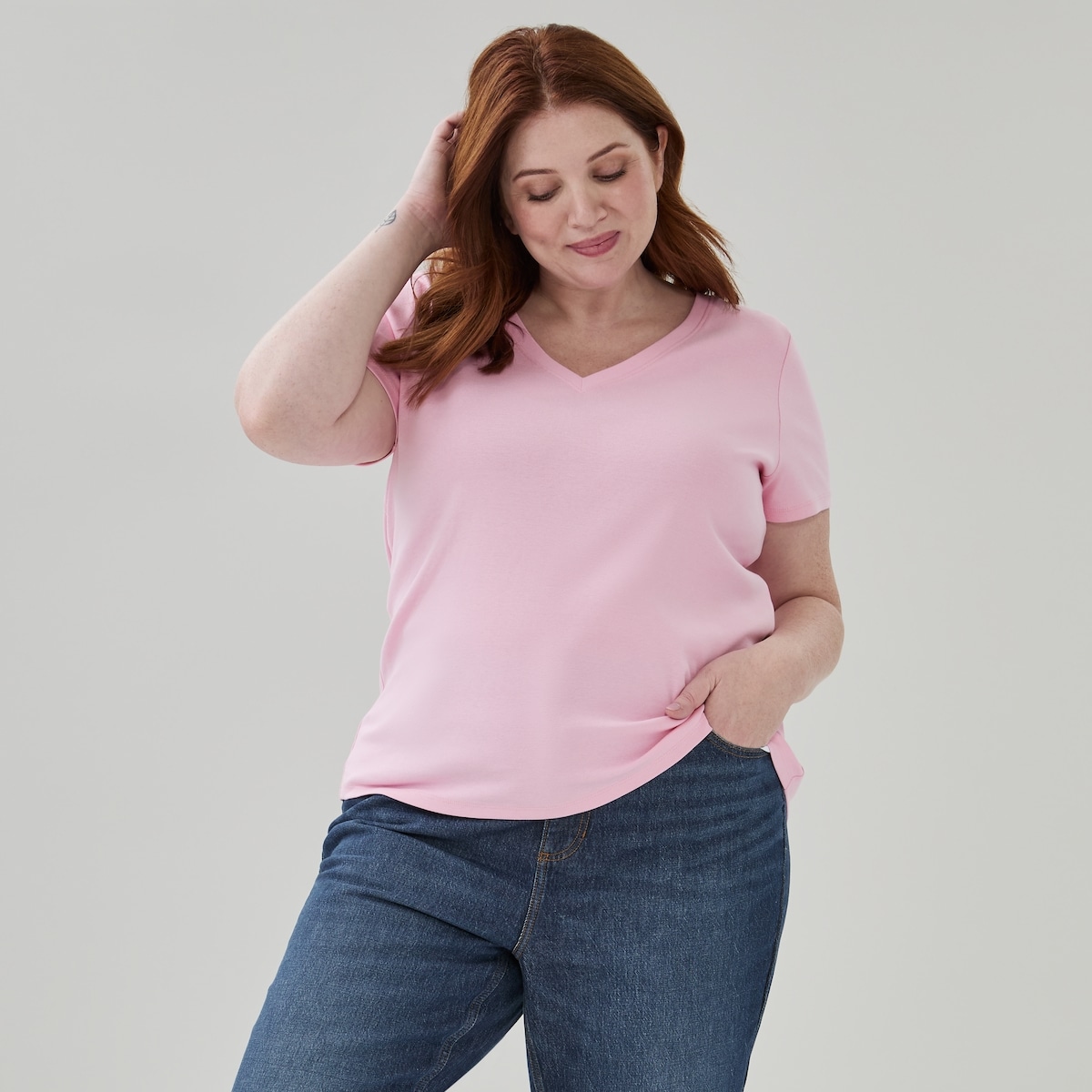 Women+ Essential Organic Cotton V-Neck T-Shirt