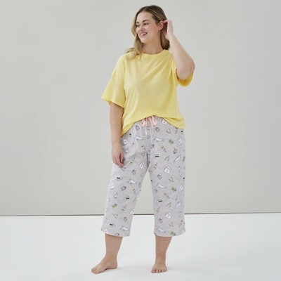 Women+ Cropped Sleep Pant - Grey