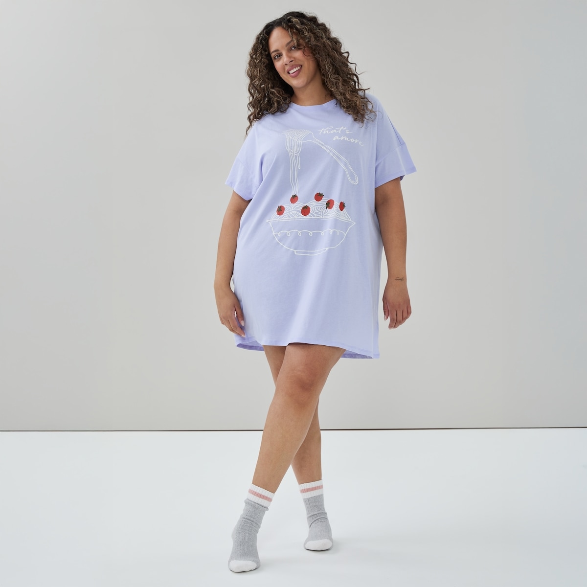 Women+ Oversized Sleep Dress - Light Blue