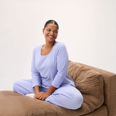 Joe Fresh Haut à manches trois quarts en pointelle, Femmes+ 1 ea, 22,00 $/1ch