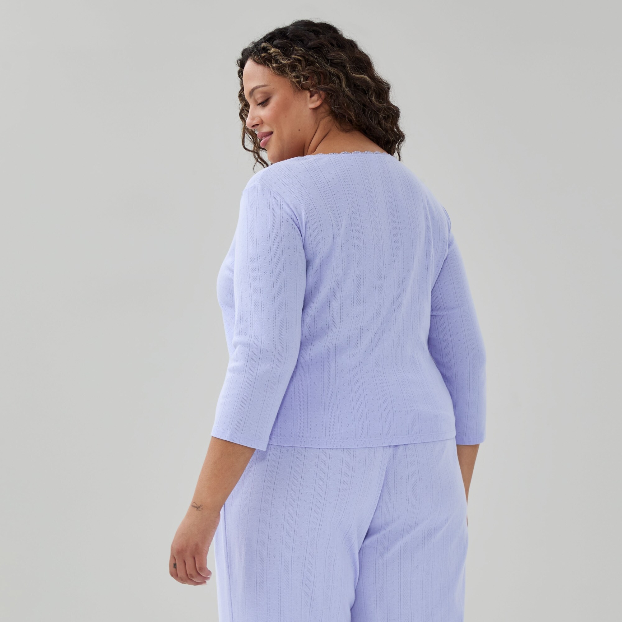 Women+ Pointelle 3/4 Sleeve Sleep Top