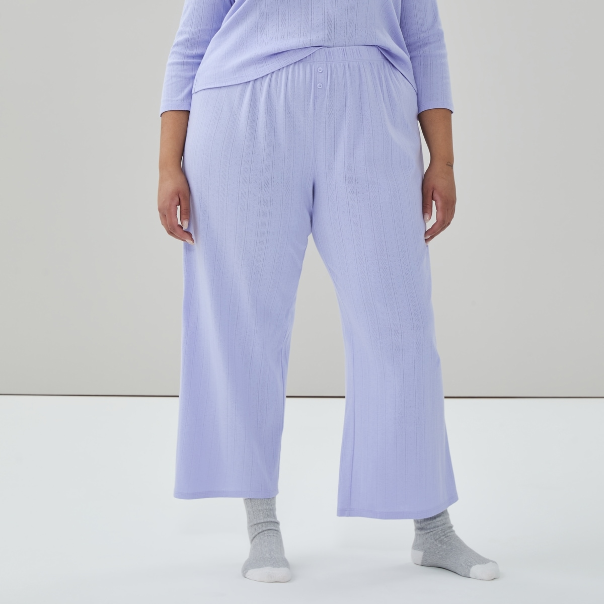 Women+ Pointelle Sleep Pant - Light Blue