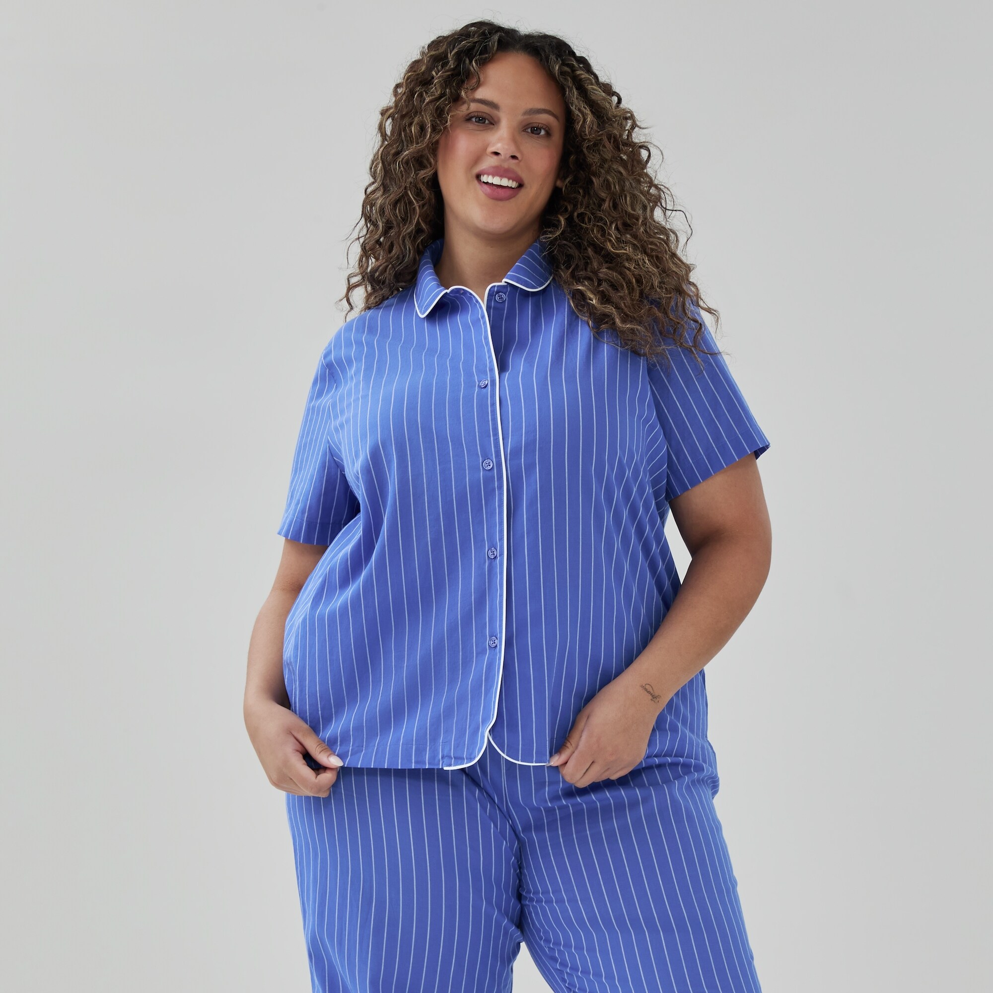 Chemise de nuit en popeline de coton Femmes+