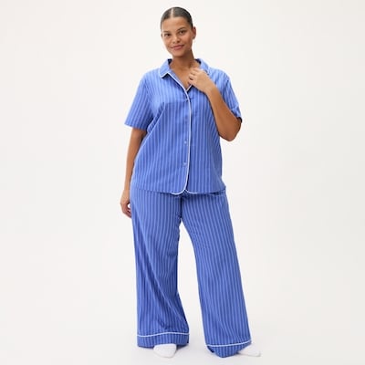 Women+ Cotton Poplin Sleep Shirt - Blue