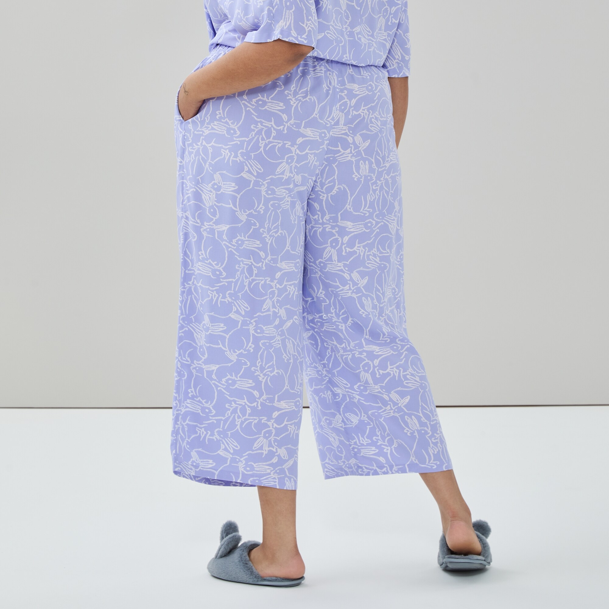 Pantalon de nuit court imprimé Femmes+