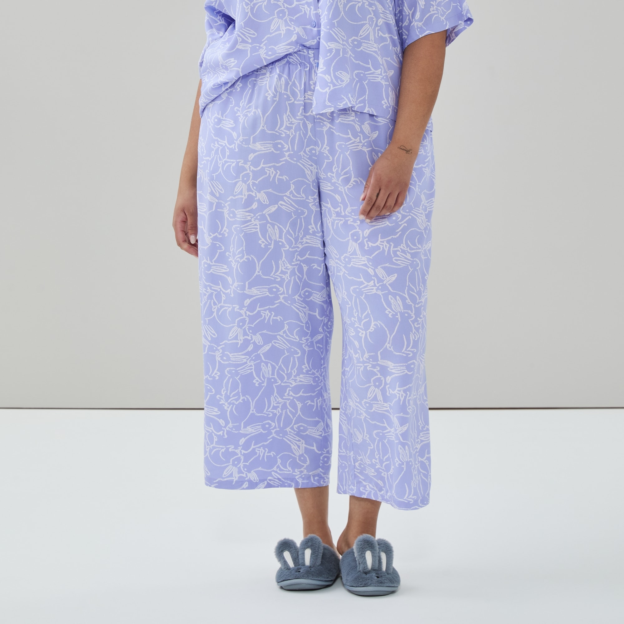 Pantalon de nuit court imprimé Femmes+