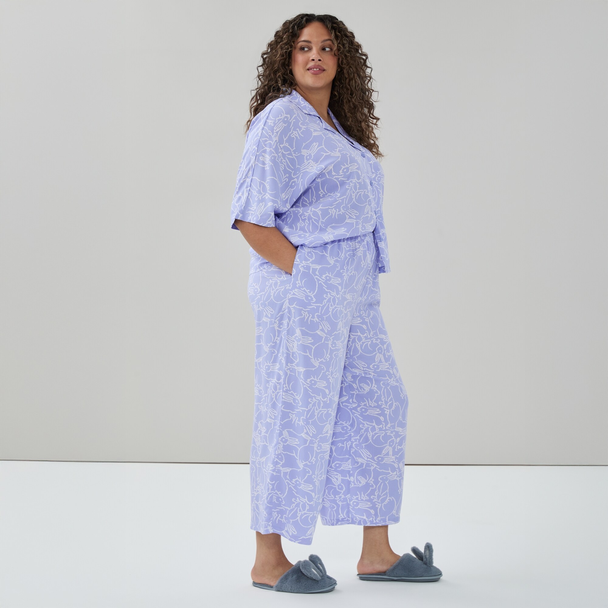 Pantalon de nuit court imprimé Femmes+