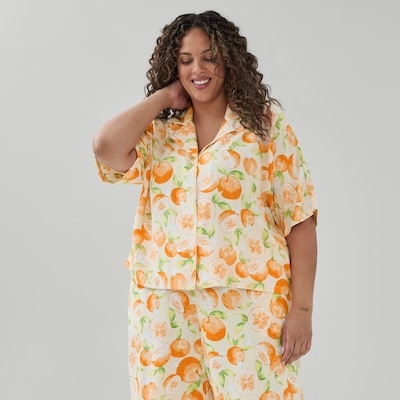 Women+ Printed Sleep Shirt - Light Orange