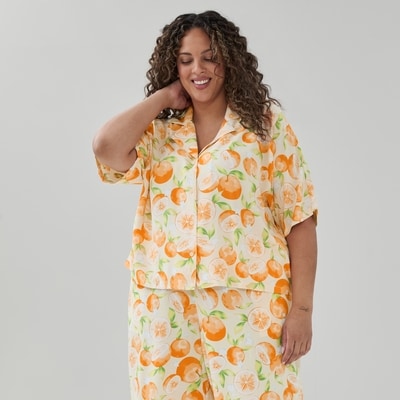 Women+ Printed Sleep Shirt - Light Orange