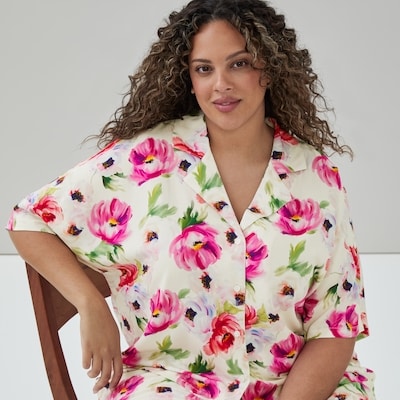 Women+ Printed Sleep Shirt - Fuchsia