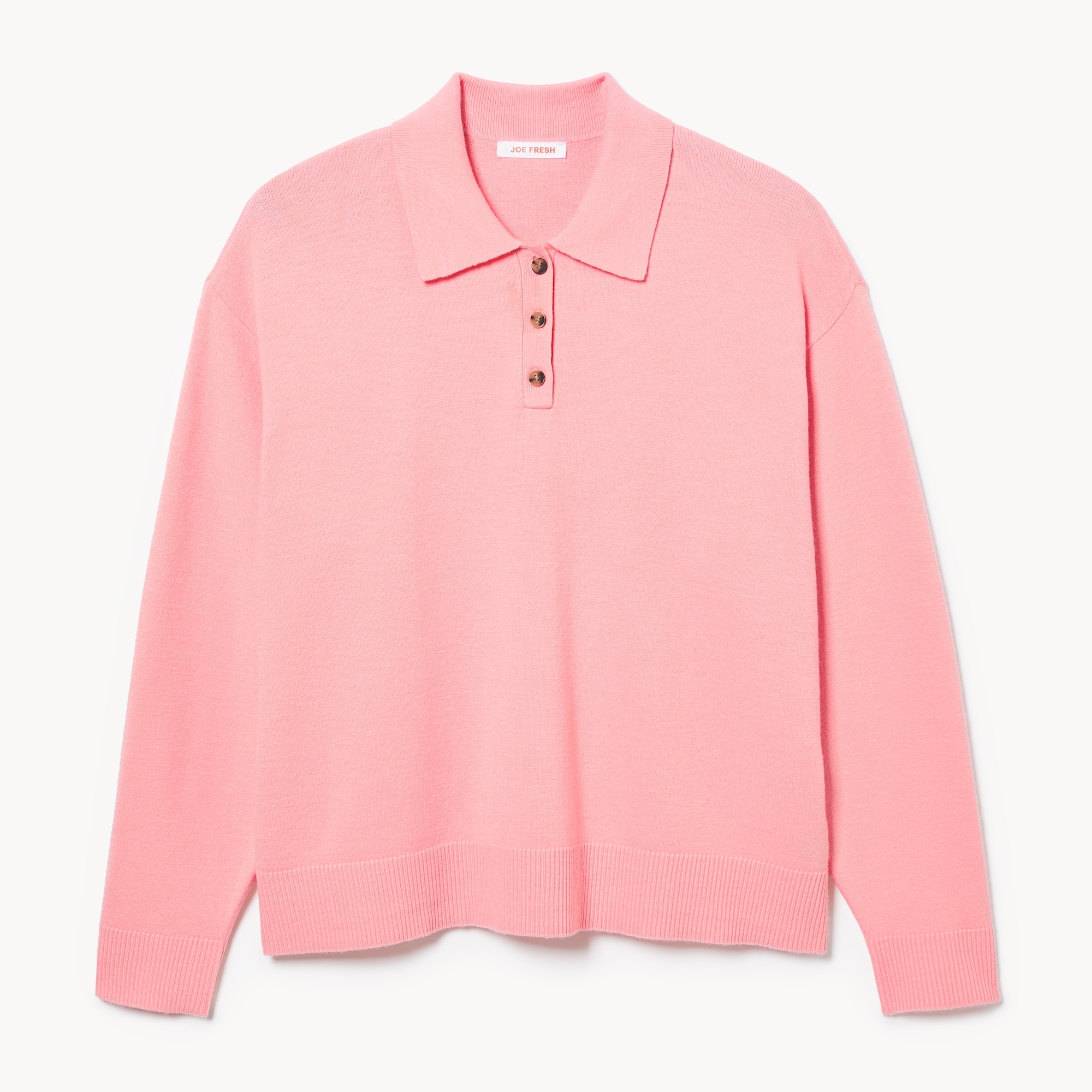 Women+ Polo Sweater in Light Pink from Joe Fresh
