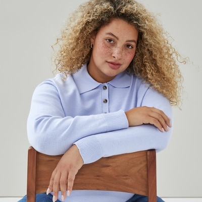 Women+ Polo Sweater - Lavender