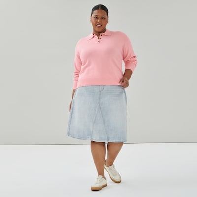 Chandail polo en tricot Femmes+ - Rose Pâle