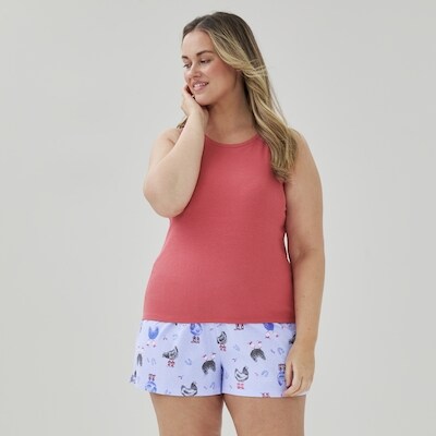 Cami de nuit soutien-gorge intégré modal Femmes+ - ROUGE PALE