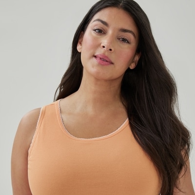 Cami de nuit soutien-gorge intégré modal Femmes+ - Orange pâle