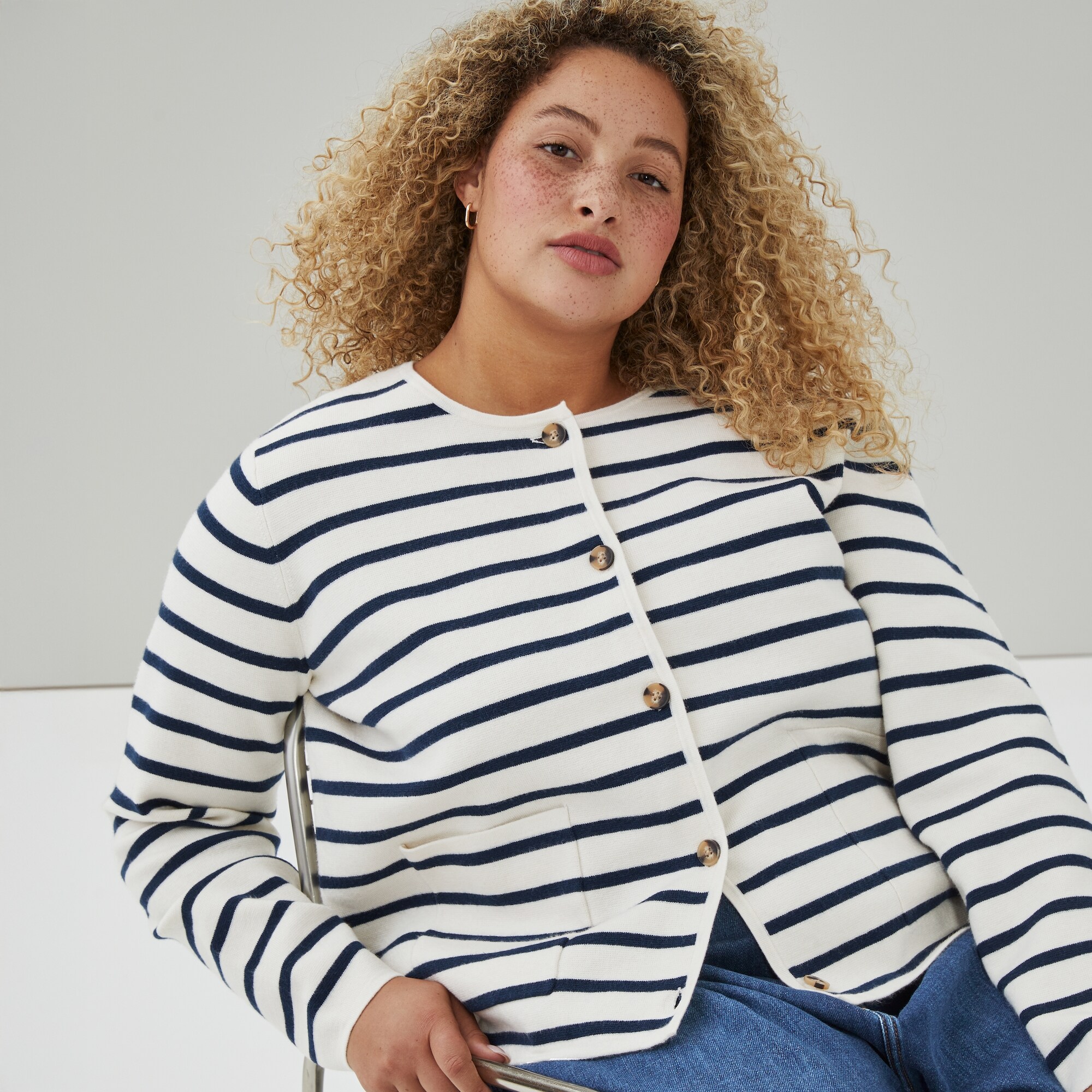 Women+ Striped Cardigan