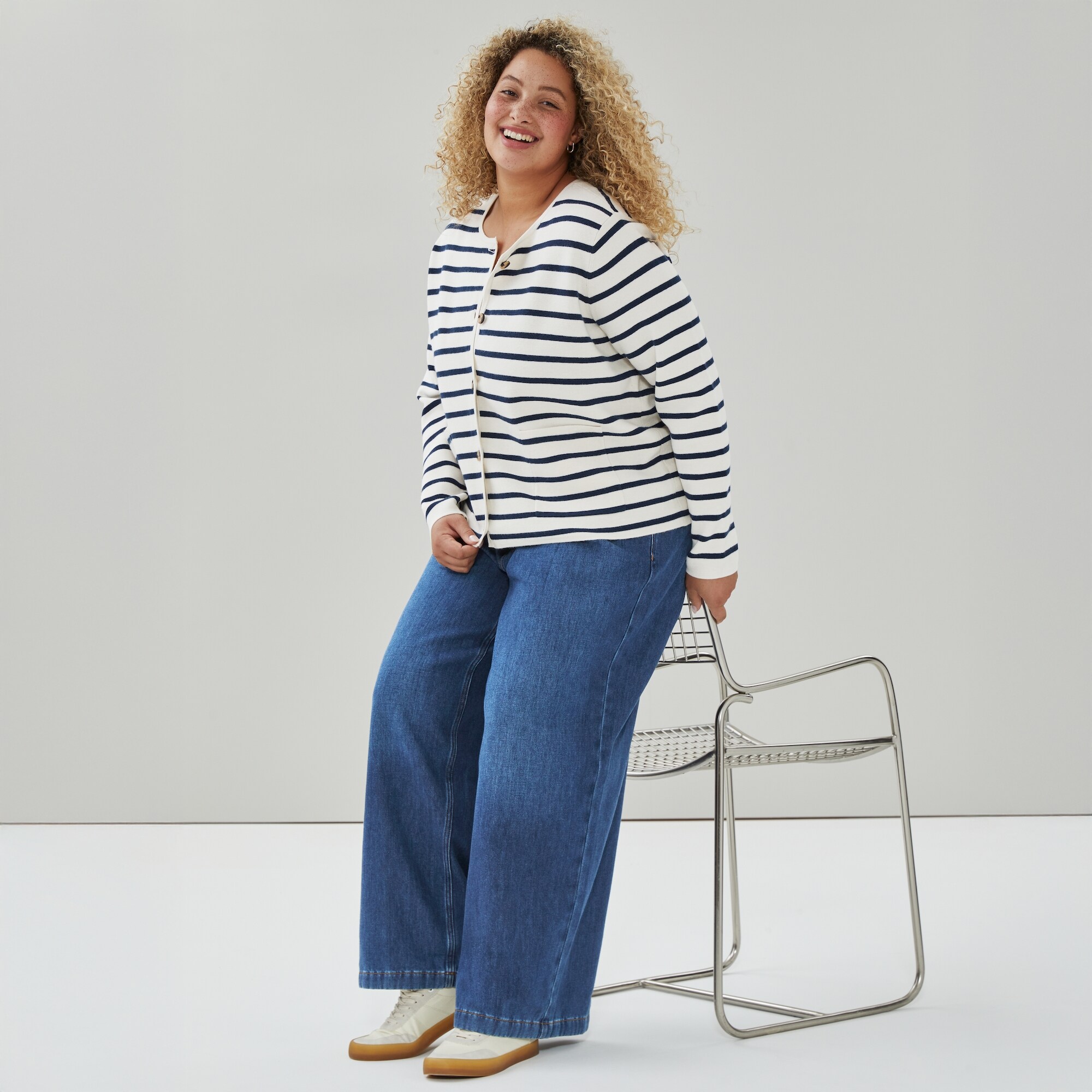 Women+ Striped Cardigan