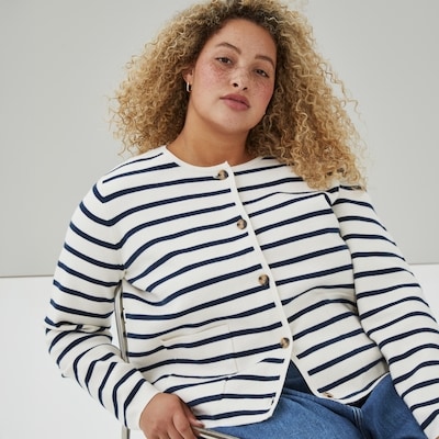 Cardigan à rayures Femmes+ - Marine