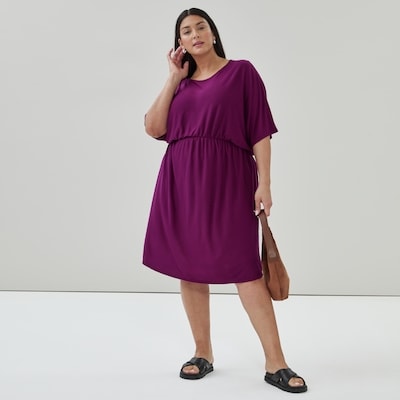 Women+ Dolman Sleeve Dress - Plum