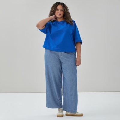 T-shirt en ratine bouclée - Bleu