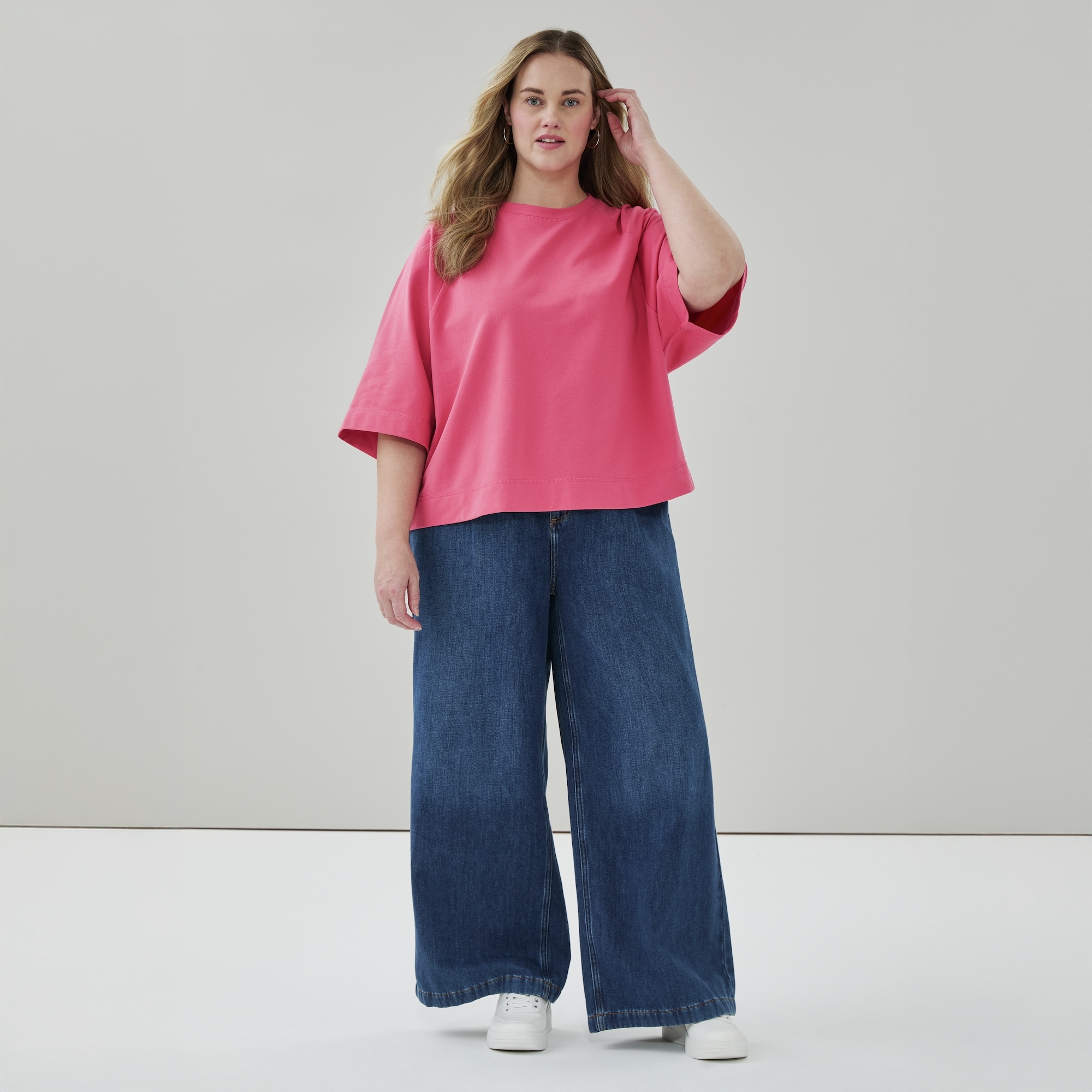 Women+ French Terry T-Shirt in Pink from Joe Fresh