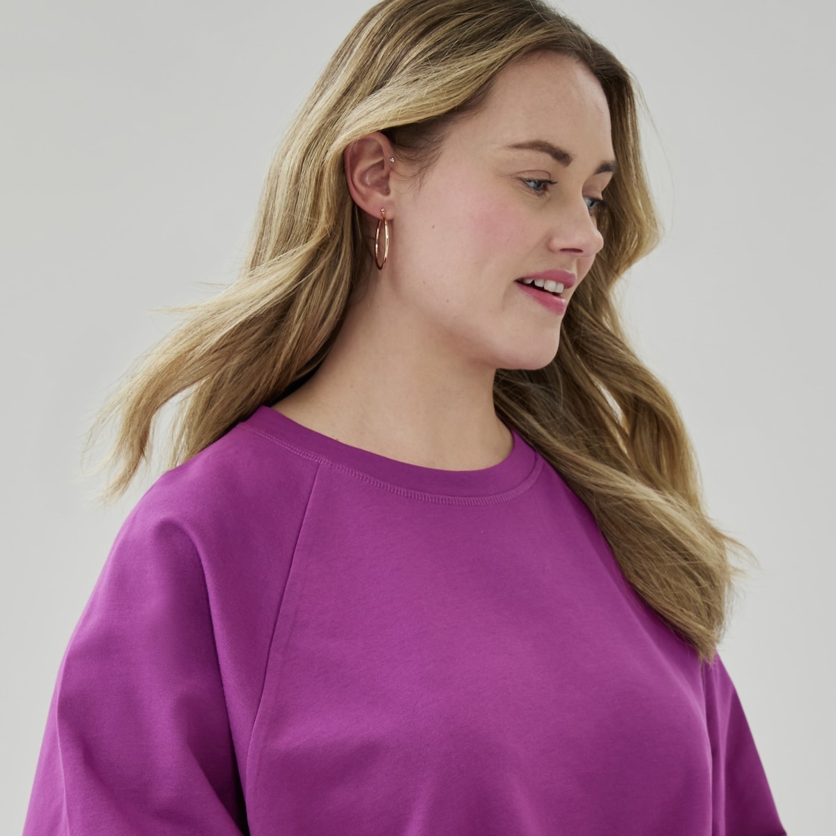 Women+ French Terry T-Shirt - Bright Purple