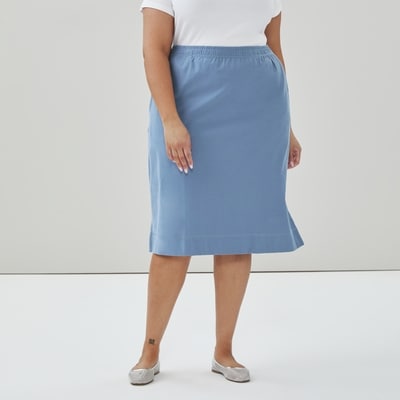 Jupe midi en coton épais Femmes+ - Bleu Cendré