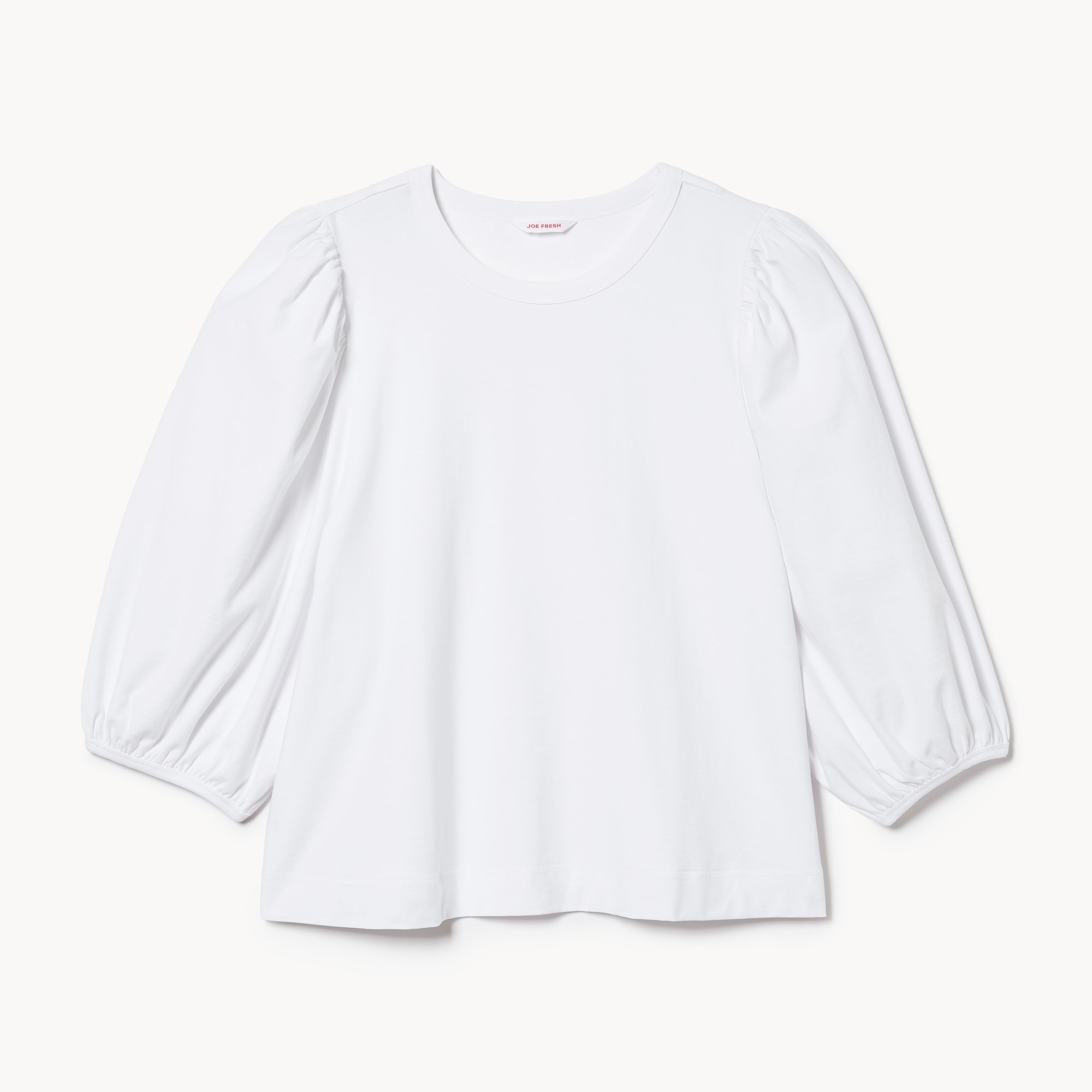 Women+ Heavyweight Cotton Puffed Sleeve Top in Bright White from