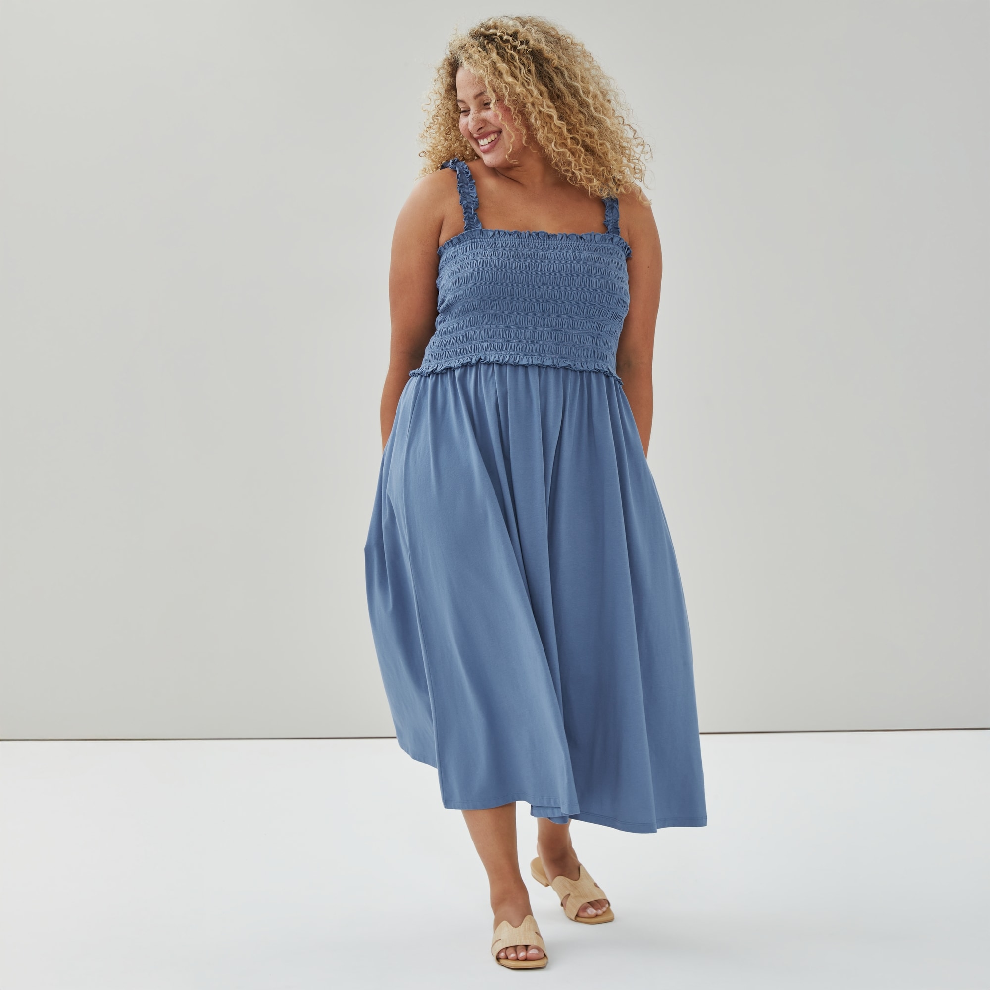 Women+ Smocked Midi Dress