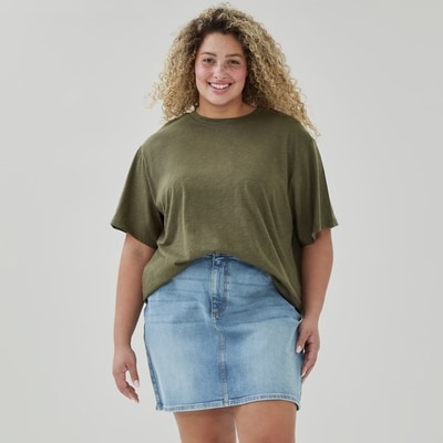 Women+ Oversized T-Shirt - Dark Olive