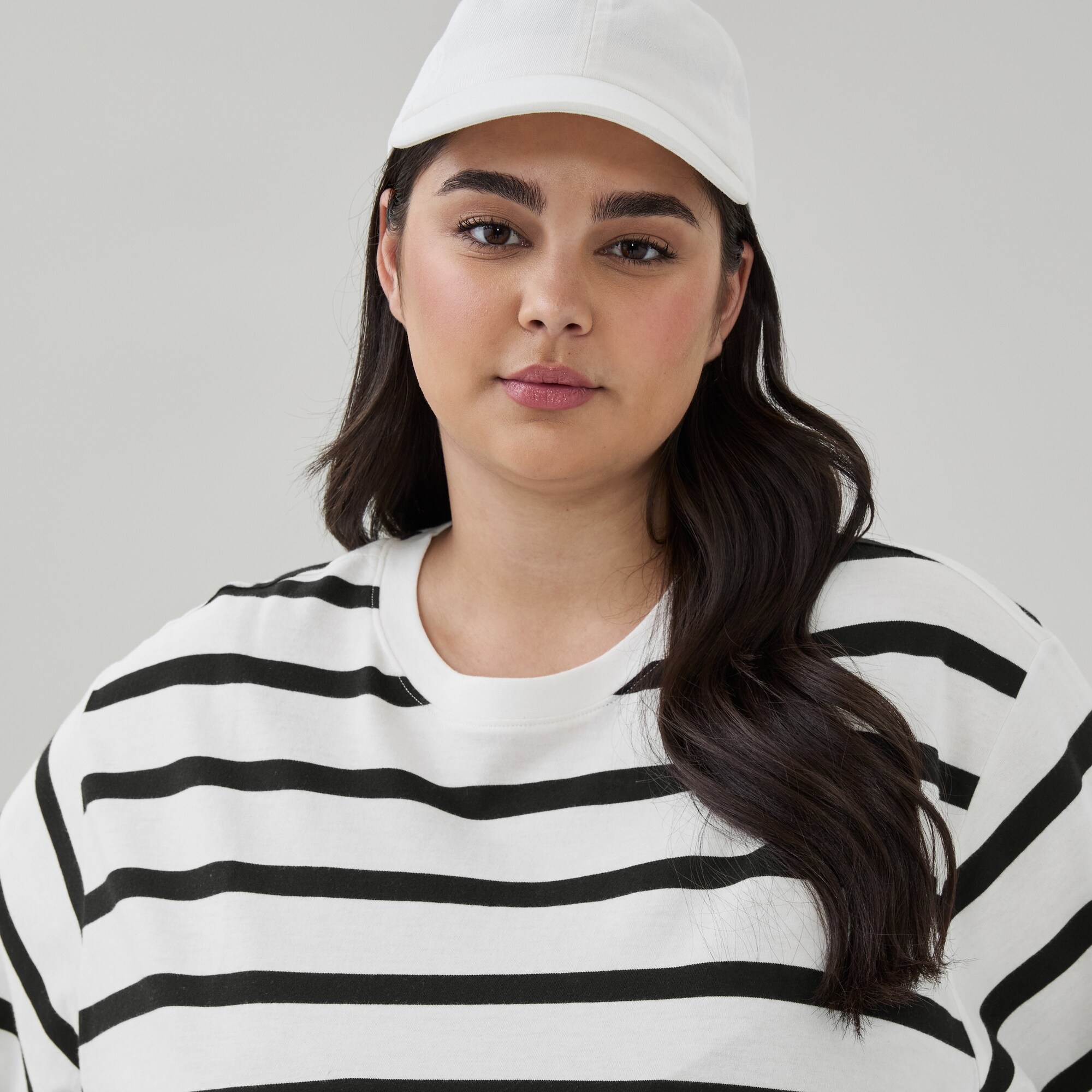 Women+ Oversized Striped Cotton T-Shirt
