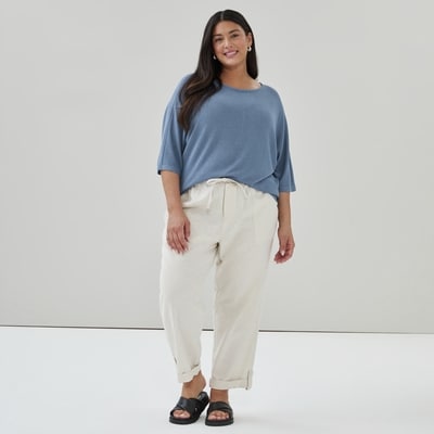 Women+ Relaxed Short Sleeve Top - Dusty Blue