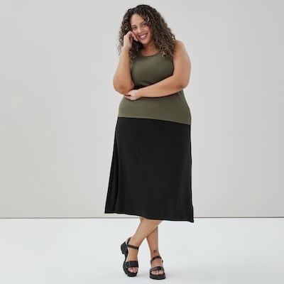 Cami côtelée Femmes+ - Olive Foncé