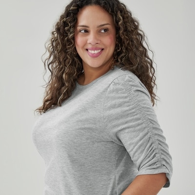 Haut à manches ruchées Femmes+ - Mélange De Gris