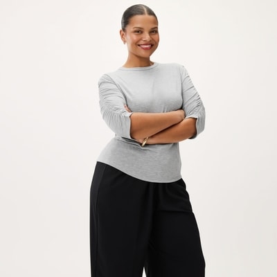 Haut à manches ruchées Femmes+ - Mélange De Gris