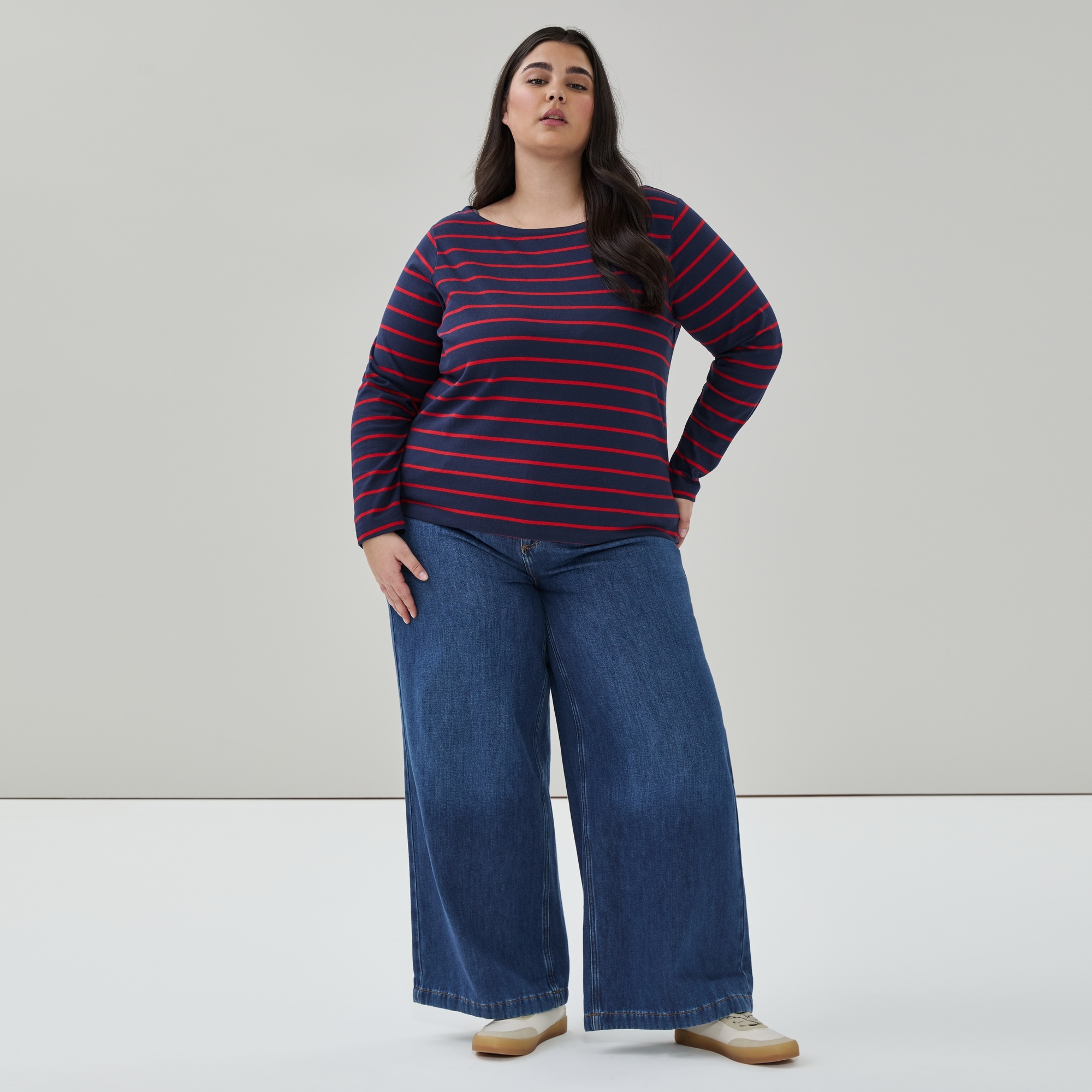 Women+ Boat Neck Long Sleeve in Navy from Joe Fresh
