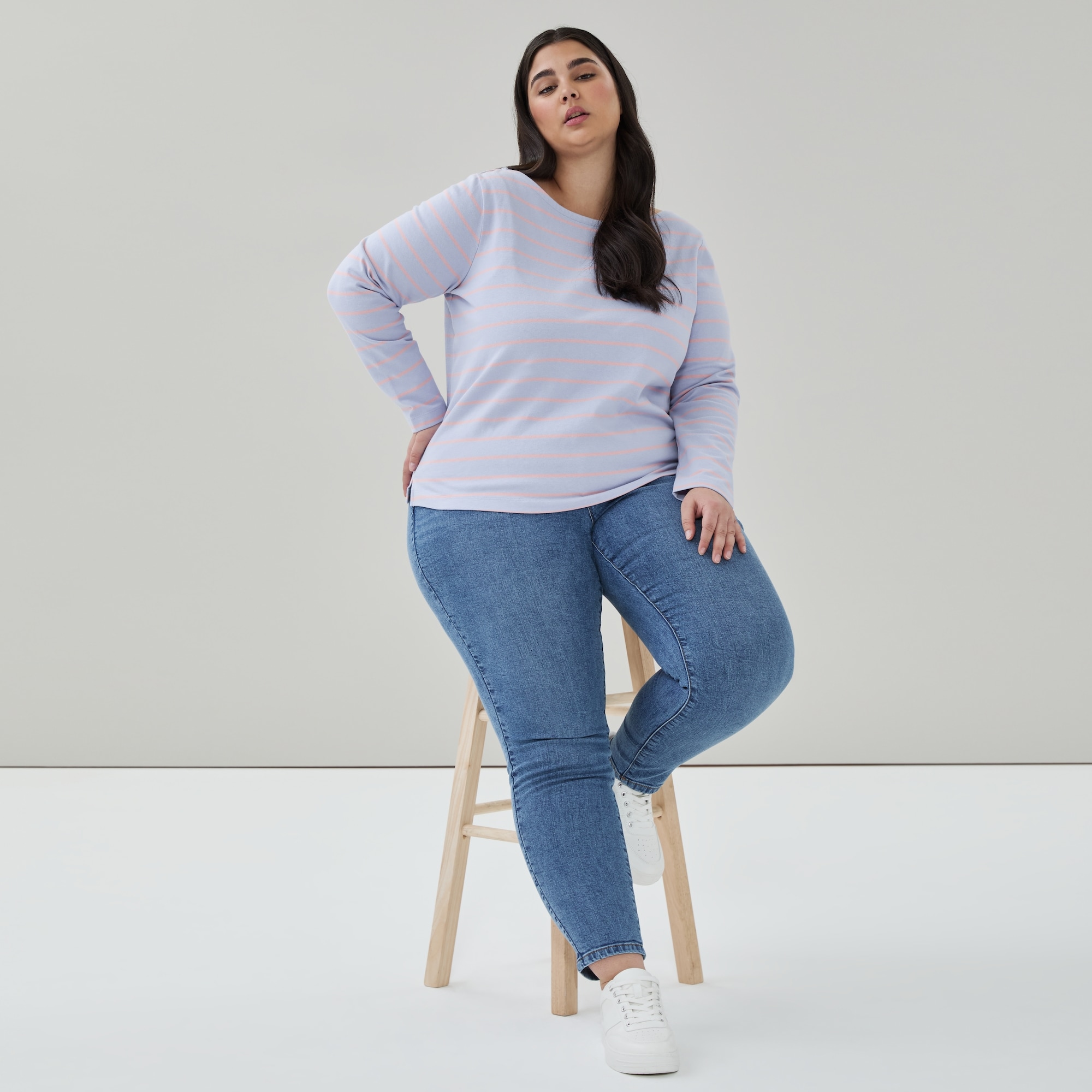 Women+ Boat Neck Long Sleeve in Lavender from Joe Fresh