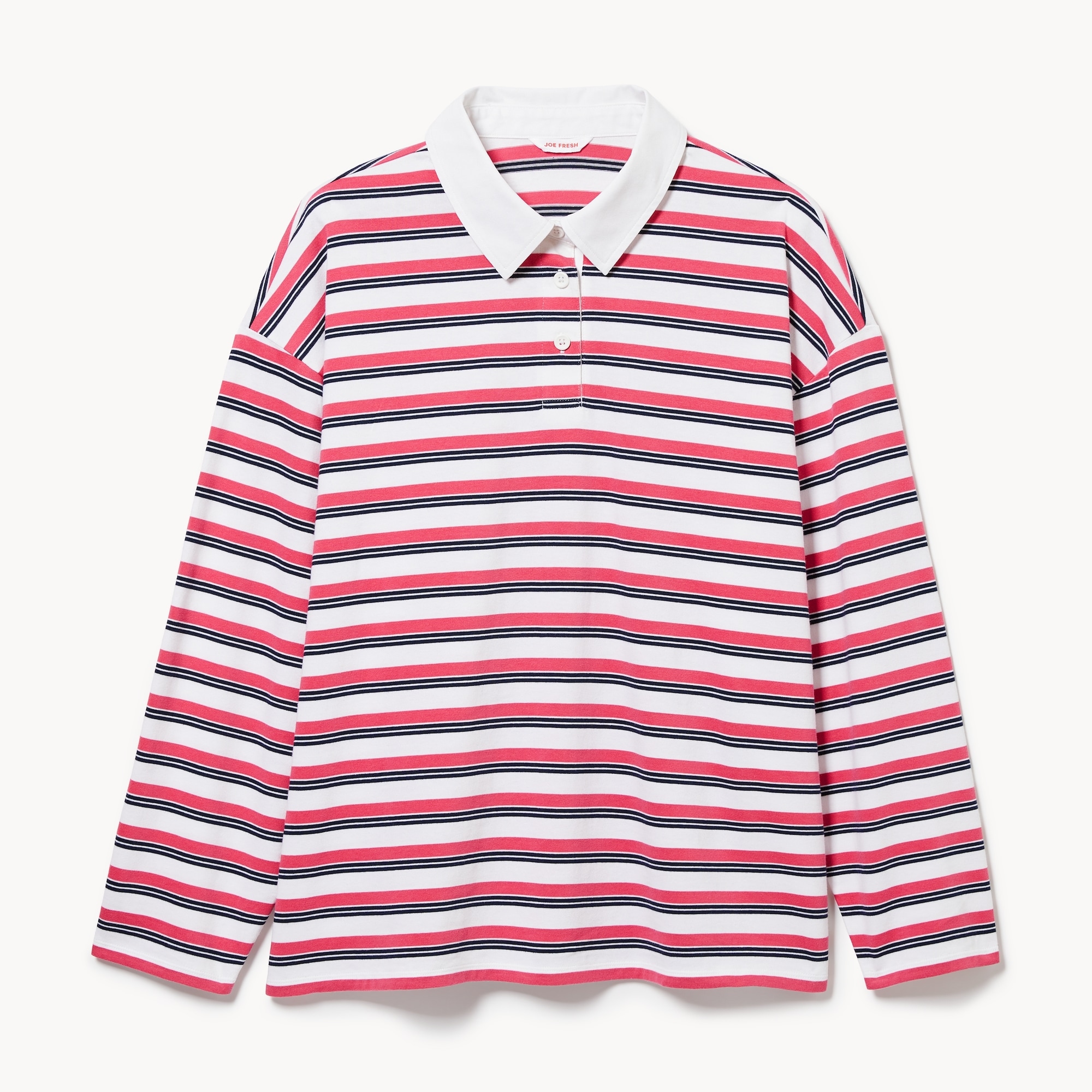 Women+ Striped Rugby Polo Shirt