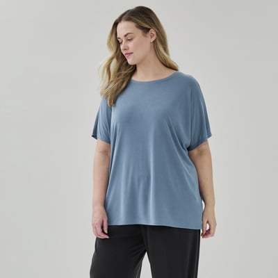 T-shirt usé Femmes+ - Bleu Cendré