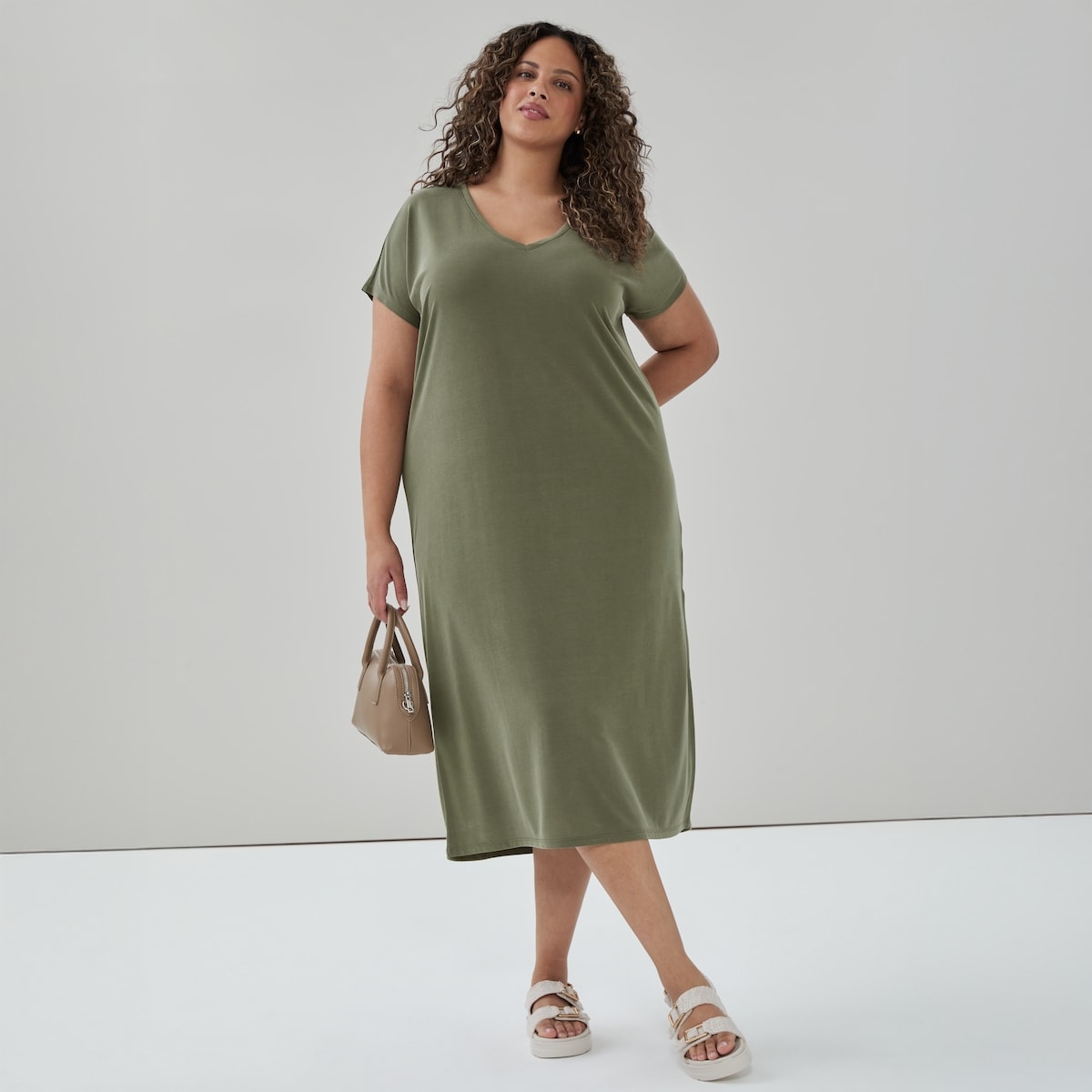 Women+ Sand Wash Short Sleeve Dress